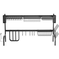 Sort Opvaskestativer Homcom Geschirr 2-stufiges Abtropfständer 100L x 30B x 52.5H cm Abtropfgestell