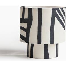 H&M Patterned Fabric Covered White Table Lamp