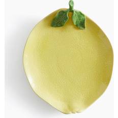 H&M Lemon Shaped Stoneware Plate Yellow Serving Dish
