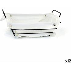 Bread Baskets Rectangular White Metal Breadbasket 29 x 20 x 11.7 cm Set of 12 Bread Basket