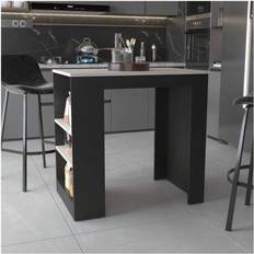 Kitchen Islands Shein Highlands Kitchen Island With Storage Base - Black Ibiza