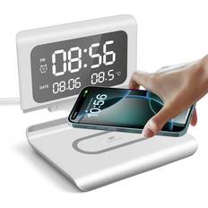 Alarm Clocks PDKUAI Digital Alarm Clock 15W Wireless Charger