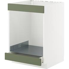 IKEA Bänkskåp För Häll Ugn Med Låda - Vit/Axstad Grågrön