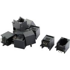 Uxcell RJ12 6P6C Female PCB Mounting Telephone Connector 10pcs