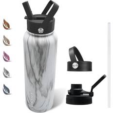 BJPKPK Insulated Bottles with Straw Lid 40oz Water Bottle