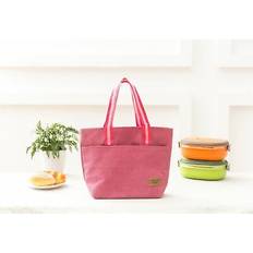 Fabric Tote Bags Vinsani Insulated Tote Canvas Thermal Lunch Bag - Pink