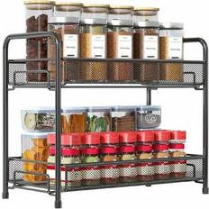 Spice Racks Shein 2-Tier Foldable Metal Spice Rack Organizer