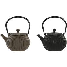 Beige Teapots Home ESPRIT Black Beige Stainless Steel Teapots Set of 2 1L Teapot
