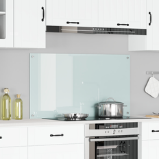 vidaXL Kök Splashback Vit Härdat Glas 110x60x0.6 cm Stänkskydd