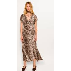 Midi Dresses - Silk Rixo Evie Antelope Spot Black Regular