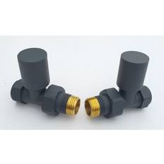 Manissa Anthracite Straight Towel Rail Valves 1/2 15mm