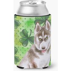 Grey Bottle Coolers Caroline's Treasures Siberian Husky Grey St Patricks Decorative Can Hugger Bottle Cooler