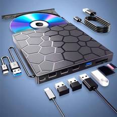 Optical Drives Shein 8-In-1 Portable External DVD Drive