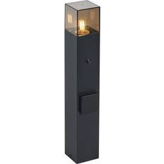 QAZQA Sort Stolpelamper QAZQA Moderne Udendørs Pullertlampe Sort 50 cm IP44 Stolpelampe
