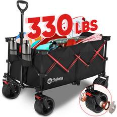 Utility Wagons Sekey 330lbs Collapsible Beach Wagon Cart