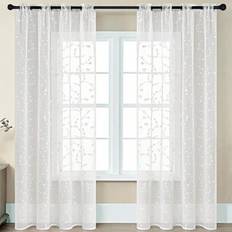 Curtains & Accessories Shein 2pcs Floral Pattern Privacy Curtains White