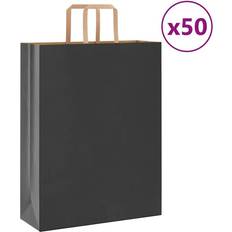 Wellpapp vidaXL Papperspåsar 50 St Med Handtag Svart 32x12x42 cm