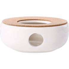 Vita Kannvärmare Cosy@home White Warm Tea Stove Ceramic Porcelain Heating Furnace Pot Warmer