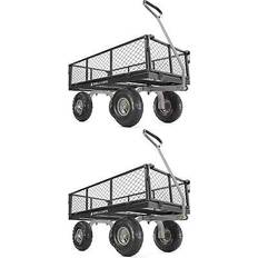 Utility Wagons GORILLA CARTS Steel Utility Cart Beach Wagon 2 Pack