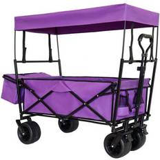 Utility Wagons Shein Purple 480Lbs Collapsible Wagon With Canopy