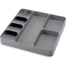 Cosy@home Silverware Drawer Organizer 3 in 1 Gray Cutlery Tray