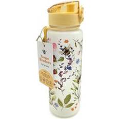 White Water Bottles Puckator Nectar Meadows Pop Top Shatterproof 600ml Water Bottle 0.6L