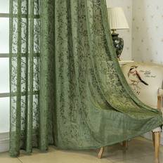 Curtains & Accessories Temu Bohemian French Plant Jacquard Semi-sheer Curtains