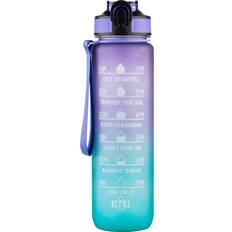 Beauty Rebels Motivational Water Bottle 1 L Purple Vattenflaska