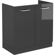 Vicco Spülenunterschrank R-Line 80 cm Anthrazit Hochglanz