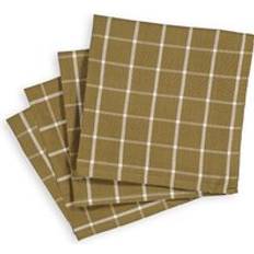 Cotton Cloth Napkins LA REDOUTE INTERIEURS Set of 4 Hortense Washed Cotton Napkins 45x45 cm Cloth Napkin Green