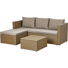 Havemøbler Kreta - Natural Loungesæt, 1 borde inkl. 2 sofaer