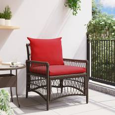 Garden & Outdoor Furniture vidaXL Garden Chair with Cushions Brown 60x70x78 cm Poly Rattan