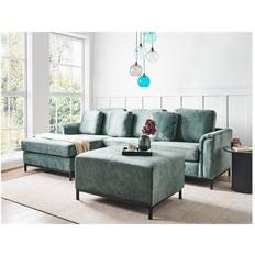 Beliani Modern Corner with Ottoman L-Shape Sofa