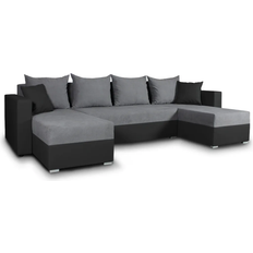 Beno Black/Dark Gray Sofa 298cm 6-Sitzer