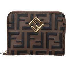 Fendi Plånböcker Fendi FF Diamonds Zip Around Medium Läder Plånbok - Brun