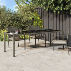 VidaXL Haveborde Havemøbler vidaXL Have Spisebord Grå 250x100x75 cm Polyrattan