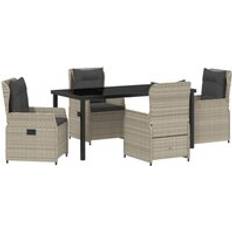 Steel Patio Dining Sets on sale vidaXL 5 Piece Garden Light Grey Patio Dining Set, 1 Table incl. 4 Chairs