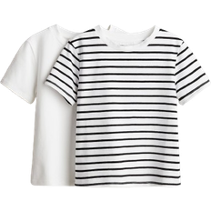 H&M T-shirts 2-pack - White/Black Striped (1236366001)