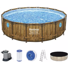 Bestway Power Steel Swim Vista Round Frame Pool Complete Set with Filter Pump Ø 4.88x1.22m