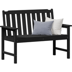 Black Garden Benches vidaXL Black 120 cm Garden Bench
