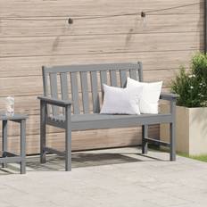 Grey - Plastic Garden Benches vidaXL Light Grey 120 cm HDPE Garden Bench