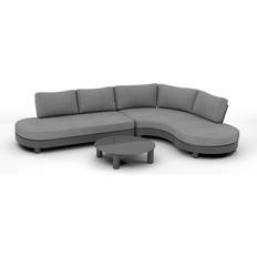 BEST Lounge Set Salerno Aluminium Kissen Anthrazit Lounge-Set
