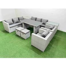 10 Seater Outdoor Table Light Grey
