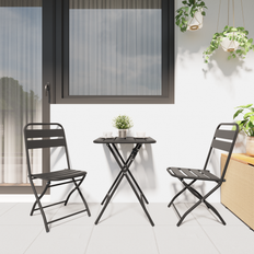 vidaXL Folding Chairs 2 Pcs Anthracite 42x52x82 cm Garden Dining Chair