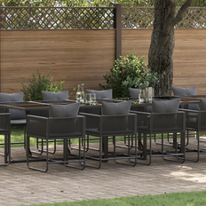 Garden & Outdoor Furniture vidaXL 18 Piece Garden with Cushions Steel and Poly Rattan Patio Dining Set