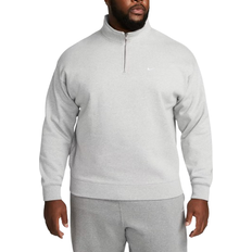 Nike Solo Swoosh Men's 1/4 Zip Top - Dark Grey Heather/White