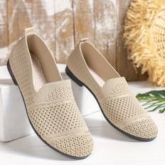 Low Shoes Temu Breathable Knit Slip-On Loafers Casual Flat Shoes