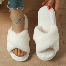 Shoes Temu Plush Strap Slip-On Slippers Soft Non-slip Eva Sole - Cute