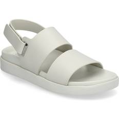 Calvin Klein Sandaler Calvin Klein Leather Sandals Flat Adj Leather Beige Platta - Blue