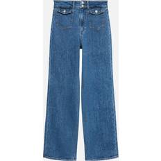Baggy - Dame Jeans Vero Moda Vmtessa Høj Talje Bred Pasform Jeans - Blå